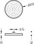 Tres Hoofddouche Clasic | 31 cm | Vintage | Messing mat - Thumbnail 2