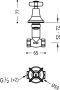 Tres Clasic stopkraan koud 1 2" bi x 1 2" bi Messing mat - Thumbnail 2