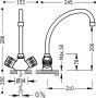 Tres Keukenkraan ESE-23 | Opbouw | 360° Draaibaar | Mengkraan | 2-knops | Rond | Chroom - Thumbnail 2