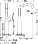 Tres Wastafelkraan Fuji | Opbouw | Mengkraan | Hoog model | 1-hendel | Chroom - Thumbnail 2