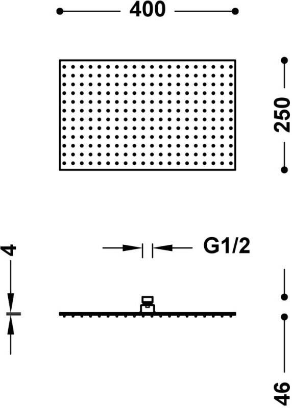 Tres Hoofddouche Ducha | 40x25 cm | Rechthoek | Wit Mat