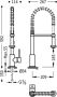 Tres Keukenkraan Top | Opbouw | 360° Draaibaar | Uitrekbare sproeier | Mengkraan | 1-hendel | Rond | Chroom - Thumbnail 4