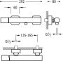 Tres Douchekraan Loft | Opbouw | Mengkraan | 1-weg | hoh 15 cm | 1-knop | Rond | 24k Goud mat - Thumbnail 2