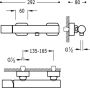 Tres Douchekraan Loft | Opbouw | Mengkraan | 1-weg | hoh 15 cm | 1-knop | Rond | Zwart - Thumbnail 2