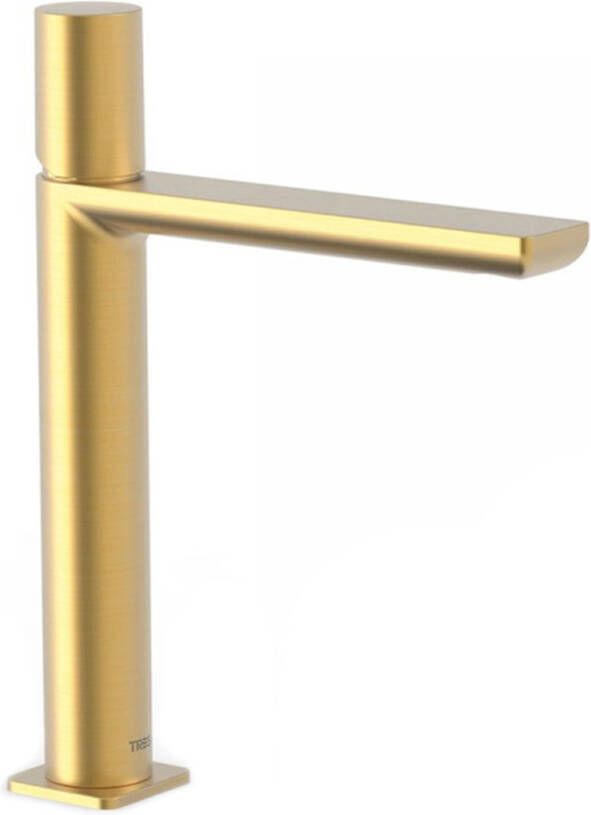 Tres Wastafelkraan Loft | Opbouw | Mengkraan | Hoog model | 1-knop | Rond | 24k Goud mat