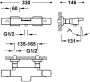 Tres Badkraan Overwall | Opbouw | Thermostaatkraan | 2-weg | 2-hendels | Vierkant | Chroom - Thumbnail 2