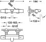 Tres Badkraan Overwall | Opbouw | Thermostaatkraan | 2-weg | 2-hendels | Rond | Chroom - Thumbnail 2