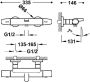 Tres Badkraan Overwall | Opbouw | Thermostaatkraan | 2-weg | 2-hendels | Ovaal | Wit mat - Thumbnail 2