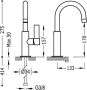 Tres Wastafelkraan Project | Opbouw | Draaibare uitloop | Mengkraan | Standaard model | 1-hendel | Rond | Chroom - Thumbnail 2