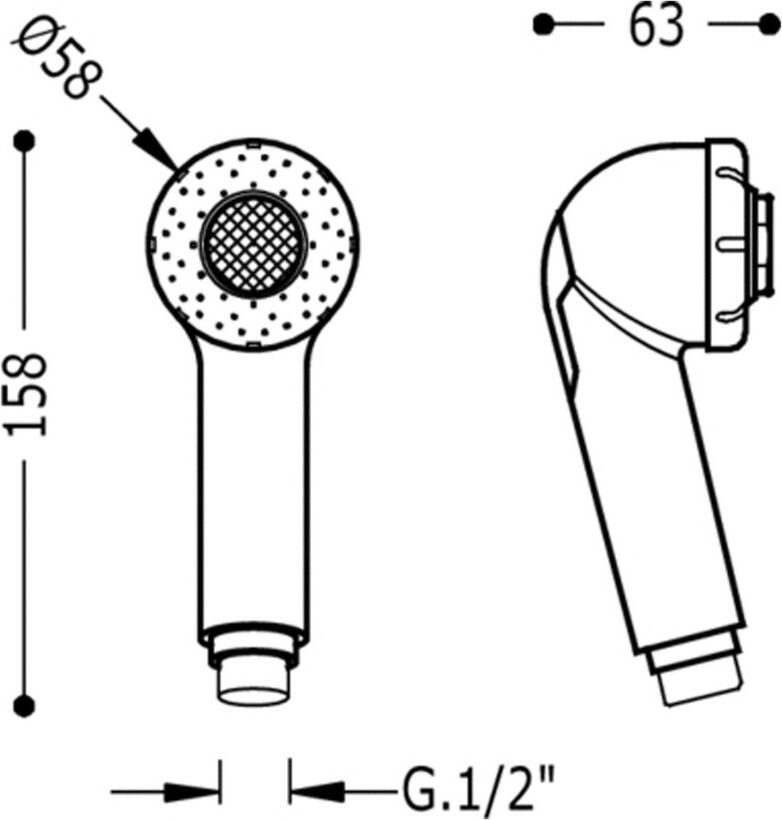 Tres Afwas handdouche Selection | 1 Stand | Rond | Chroom