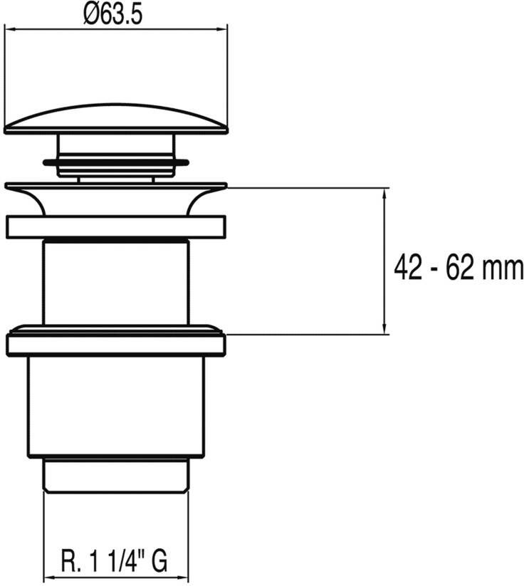 Tres Afvoerplug Selection | 5 4" | Click waste | Messing | Rond | Chroom