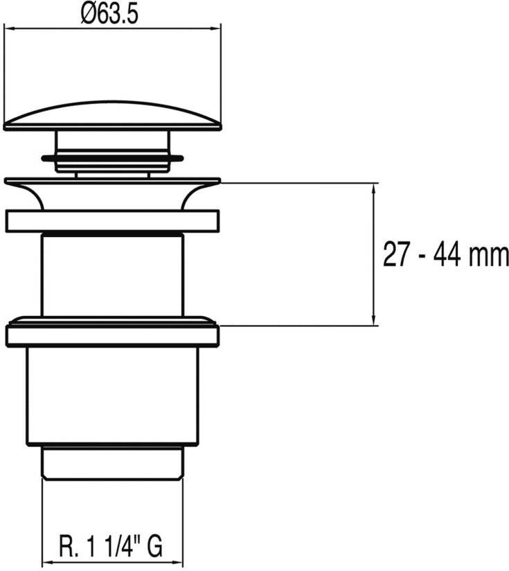 Tres Afvoerplug Selection | 5 4" | Click waste | Messing | Rond | Chroom