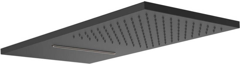 Tres Shower Technology elektronische inbouwthermostaat met regendouche 28x55cm incl handdouche en massagejets mat zwart - Foto 4
