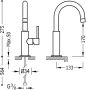 Tres Wastafelkraan Study | Opbouw | Draaibare uitloop | Mengkraan | Standaard model | 1-hendel | Rond | 24k Goud glans - Thumbnail 2