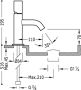 Tres Wastafelkraan Study | Opbouw | Mengkraan | Standaard model | 1-knop | Rond | Zwart mat - Thumbnail 2