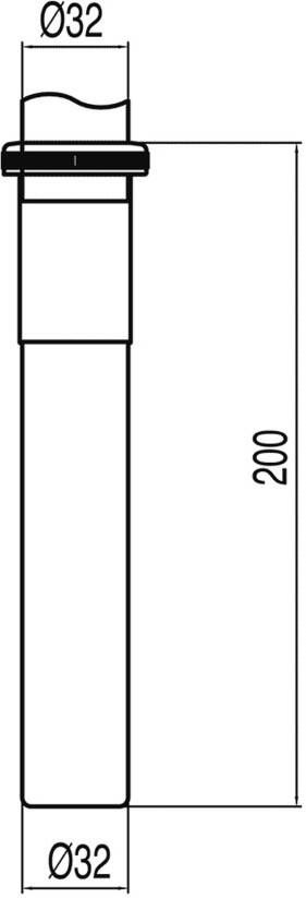 Tres verlengbuis voor sifon 32 mm chroom