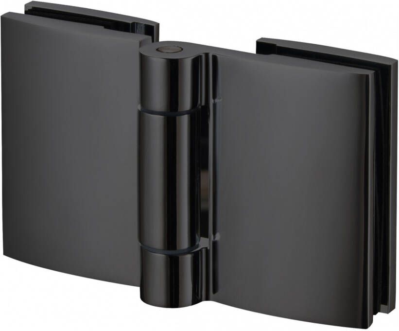Van Rijn Products Van Rijn ST05 nisdeur vast deel 100x200 cm helder glas 8mm met zwart stabilisatiestang en greep