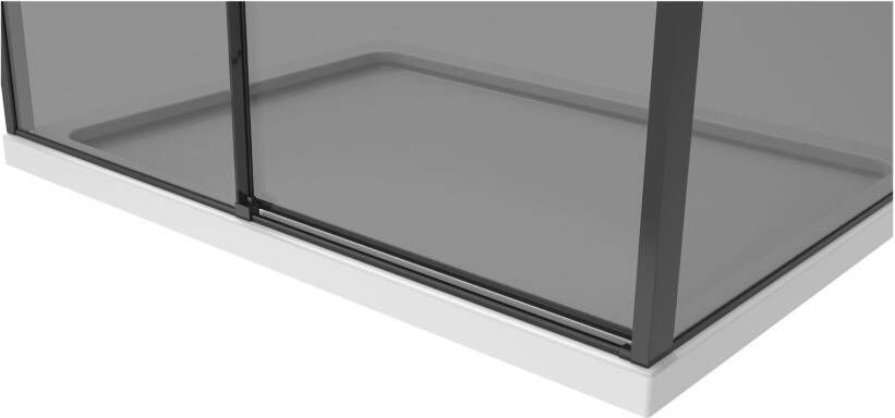 Van Rijn Products Van Rijn ST06 schuifdeur 120x200 cm rookglas 8 mm met zwart greep