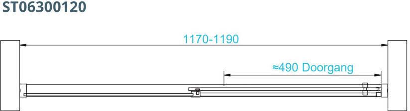 Van Rijn Products Van Rijn ST06 schuifdeur 120x200 cm helder glas 8 mm met chroom greep