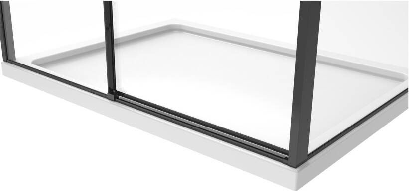 Van Rijn Products Van Rijn ST06 schuifdeur 120x200 cm helder glas 8 mm met zwart greep