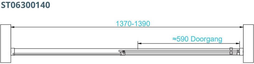 Van Rijn Products Van Rijn ST06 schuifdeur 140x200 cm helder glas 8 mm met chroom greep