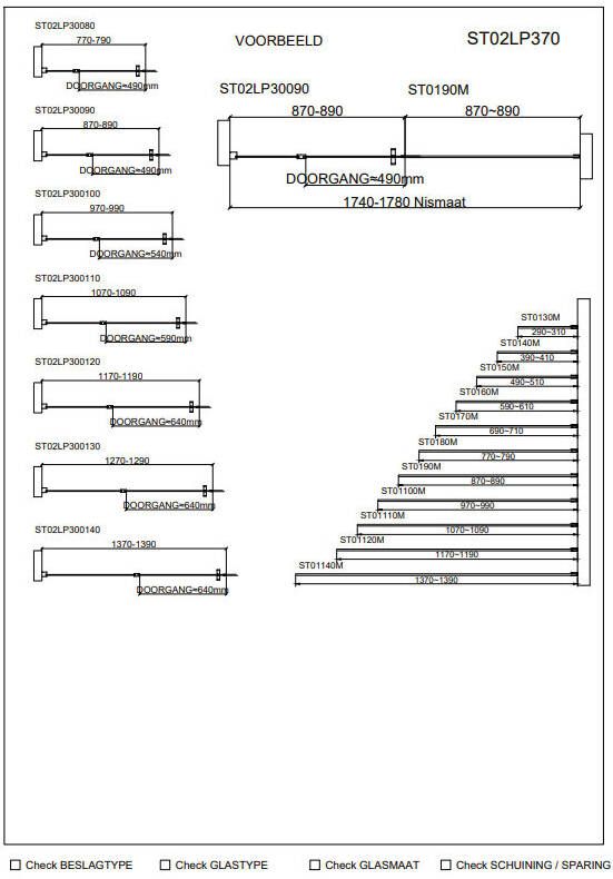 Van Rijn Products Van Rijn ST02 nisdeur 77-79x200 cm incl. glasbehandeling zwart