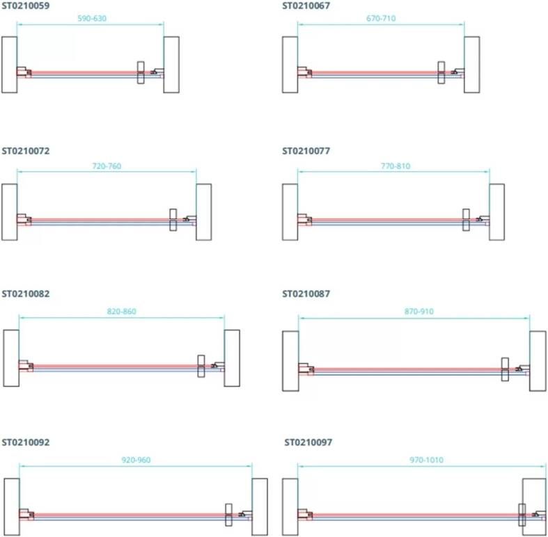 Van Rijn Products Van Rijn ST02 nisdeur stelmaat: 63-65x200 cm zwart