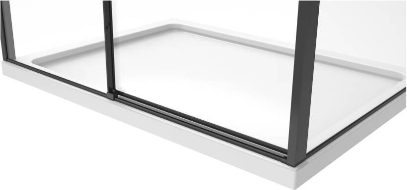 Van Rijn Products Van Rijn ST06 schuifdeur 140x200 cm helder glas 8 mm met zwart greep