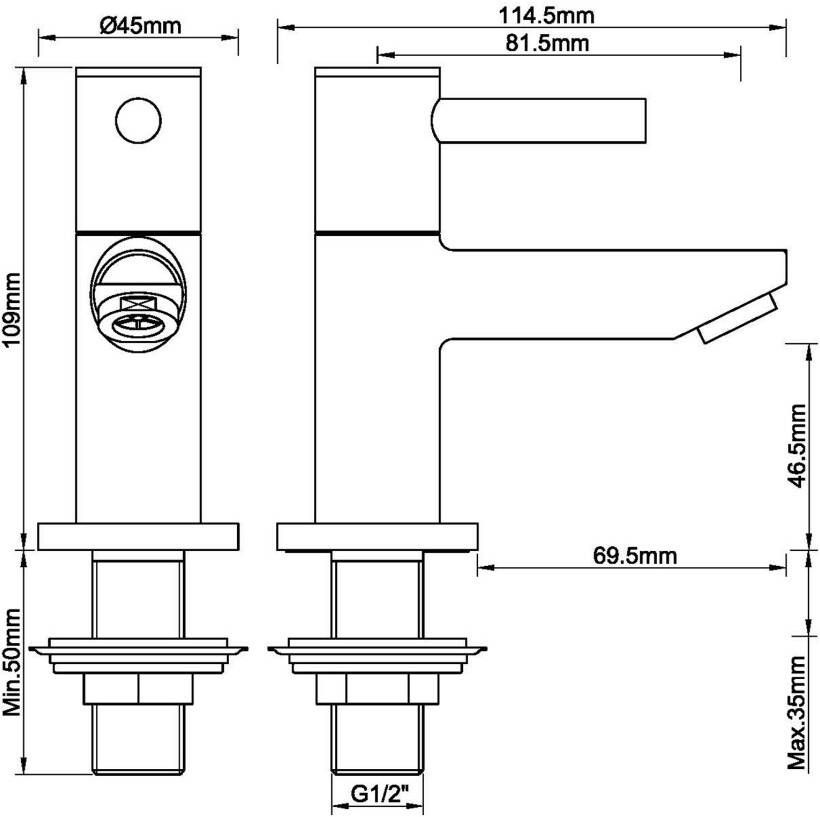 Wiesbaden Fonteinkraan Amador | Opbouw | Koudwater kraan | Standaard model | Rond | Geborsteld koper