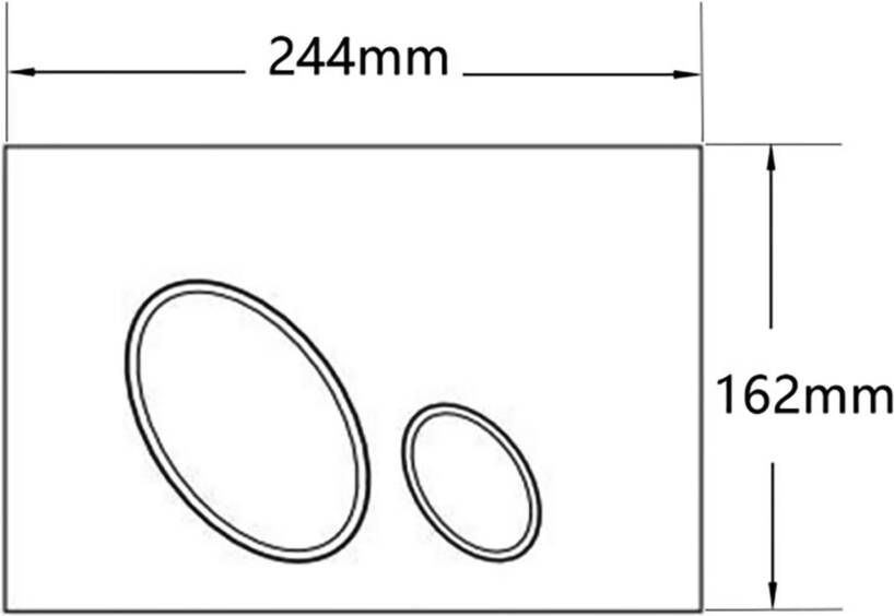 Wiesbaden Bedienpaneel X10 | Dualflush | Voor inbouwreservoir | 2 knops | RVS | Mat zwart