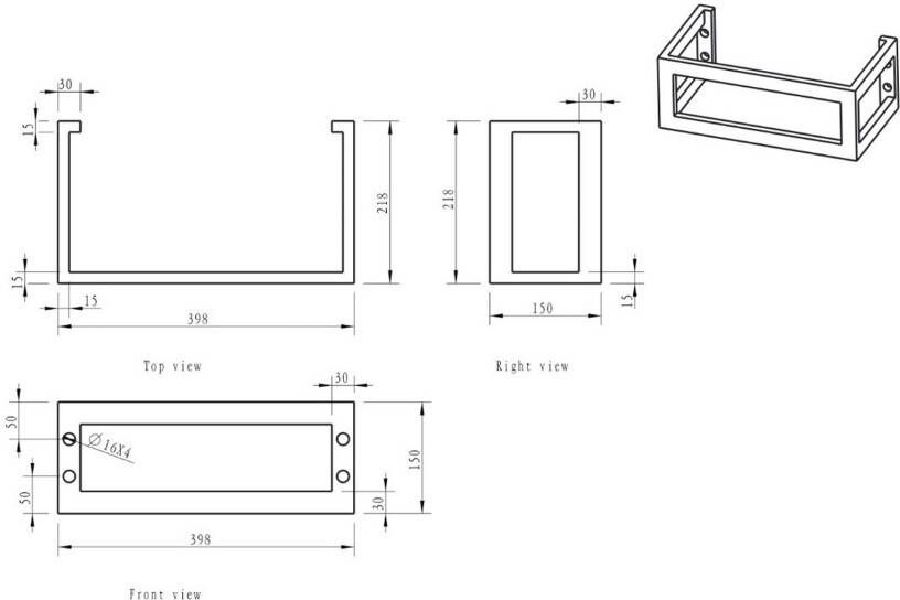 Wiesbaden Bracket frame voor fontein 40x22x15 cm rvs