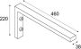 Wiesbaden Bracket ophangbeugel L-vorm plankdrager 46x22 cm chroom - Thumbnail 2