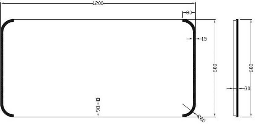 Wiesbaden Badkamerspiegel Bracket | 120x60 cm | Rechthoekig | Directe en indirecte LED verlichting | Touch button | Met verwarming