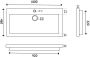 Wiesbaden B-stone hardstenen dubbele meubelwastafel met 2 kraangaten 120x46x5 cm zwart - Thumbnail 3