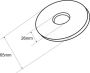 Wiesbaden Caral Chroom schuifrozet voor inbouw uitloop 65 mm messing chroom - Thumbnail 4
