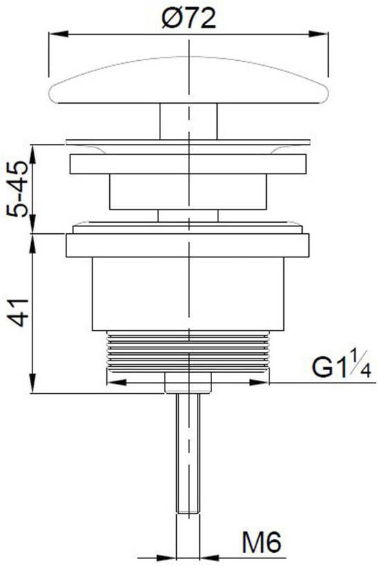 Wiesbaden Afvoerplug UniMatch Caral | 5 4" | Vaste waste (niet afsluitbaar) | Messing | Rond | Geborsteld messing