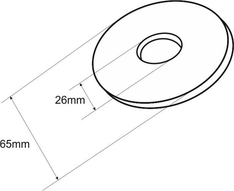 Wiesbaden Caral RVS schuifrozet voor inbouw uitloop 65 mm messing rvs look