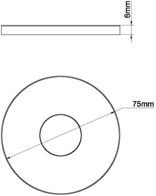 Wiesbaden Caral Zwart schuifrozet voor inbouw uitloop 75 mm messing zwart mat