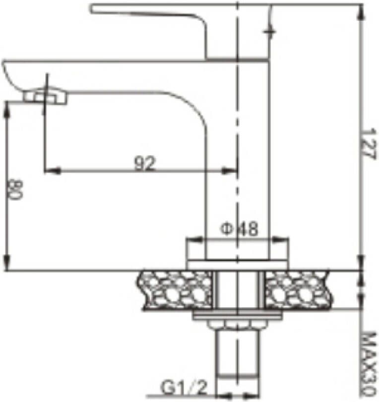 Wiesbaden Fonteinkraan UniMatch Casma | Opbouw | Koudwater kraan | Standaard model | Rond | Wit