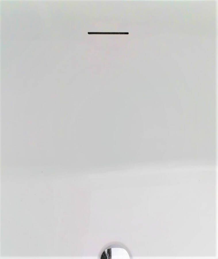 Wiesbaden Half-vrijstaand bad Corner | 180x80 cm | Incl.Afvoer-Wit | Sleuf overloop | Acryl | Links | Rechthoekig | Wit glans