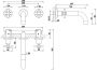 Wiesbaden Wastafelkraan Inbouw Cross Afbouwdeel Mengkraan Rond Glans Chroom 2 Knops 20 cm Uitloop - Thumbnail 3