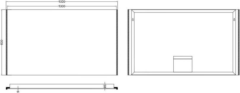 Wiesbaden Badkamerspiegel Duo | 100x60 cm | Rechthoekig | Directe en indirecte LED verlichting | Touch button | Met verwarming