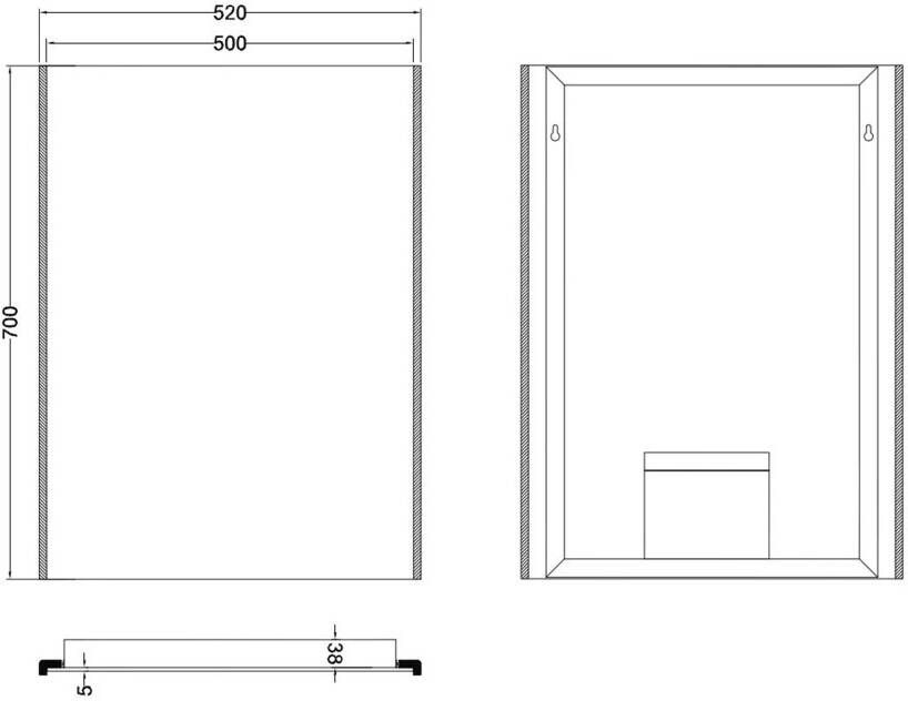 Wiesbaden Badkamerspiegel Duo | 50x70 cm | Rechthoekig | Directe en indirecte LED verlichting | Touch button | Met verwarming