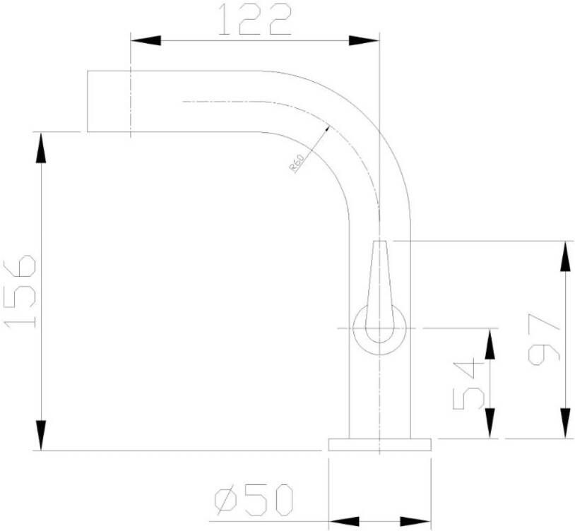 Wiesbaden Fonteinkraan Alpha | Opbouw | Koudwater kraan | Standaard model | Rond | Chroom