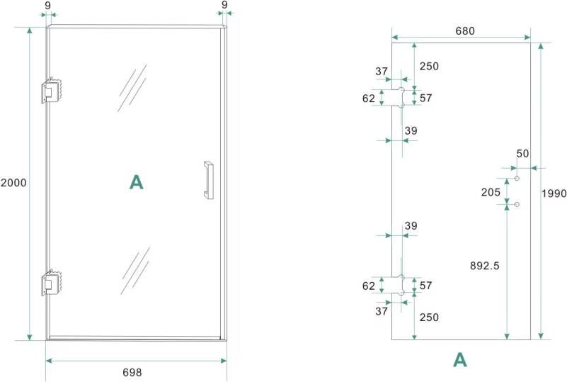 Wiesbaden Glas voor nisdeur Less | 70x200 cm | Nano | Rookglas