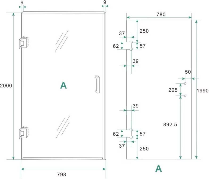 Wiesbaden Glas voor nisdeur Less | 80x200x0.8 cm | Nano-coating | Vintage brons glas