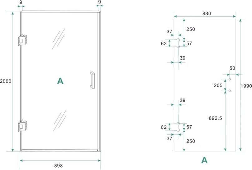 Wiesbaden Glas voor nisdeur Less | 90x200 cm | Links | Spiegelrook- naar helder glas