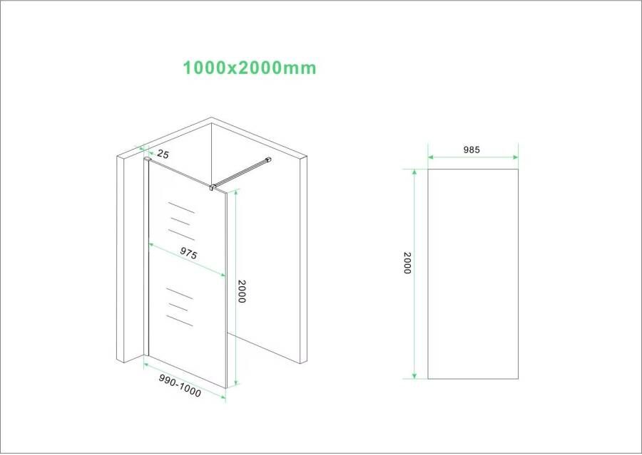 Wiesbaden Glasplaat Slim | 100x200 cm | Nano | Vintage bronsglas
