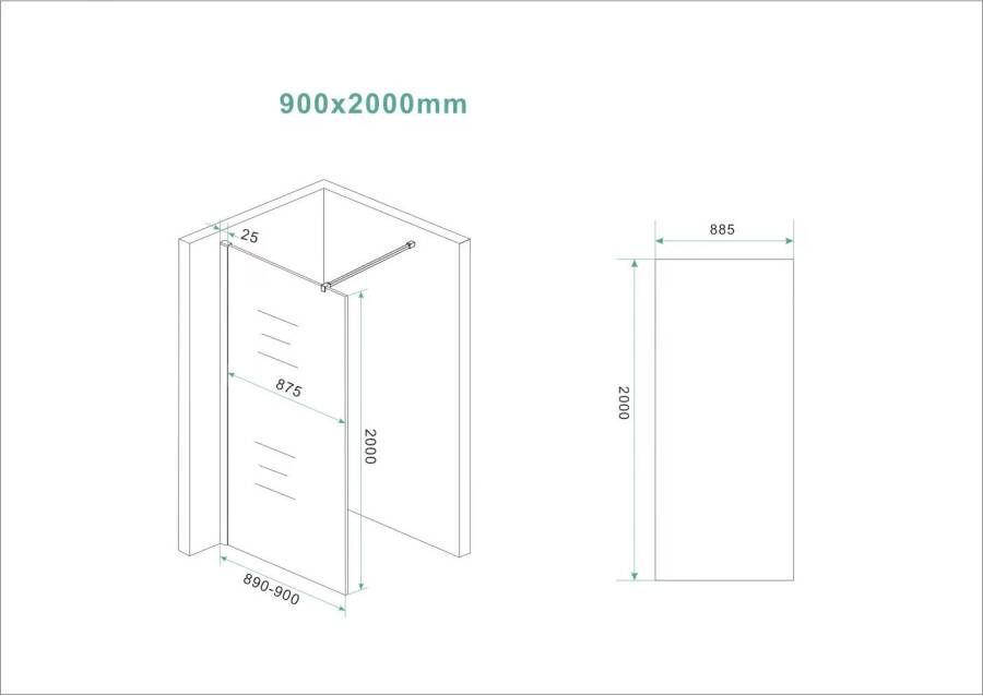 Wiesbaden Glasplaat Slim | 90x200 cm | Nano | Vintage bronsglas