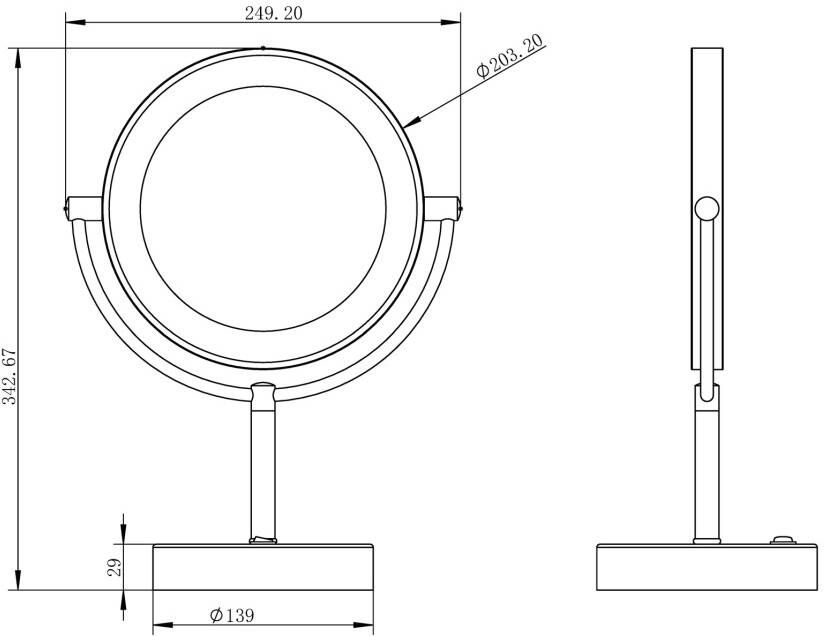 Wiesbaden Scheerspiegel Home | 20 cm | Rond | Directe LED verlichting | Drukschakelaar